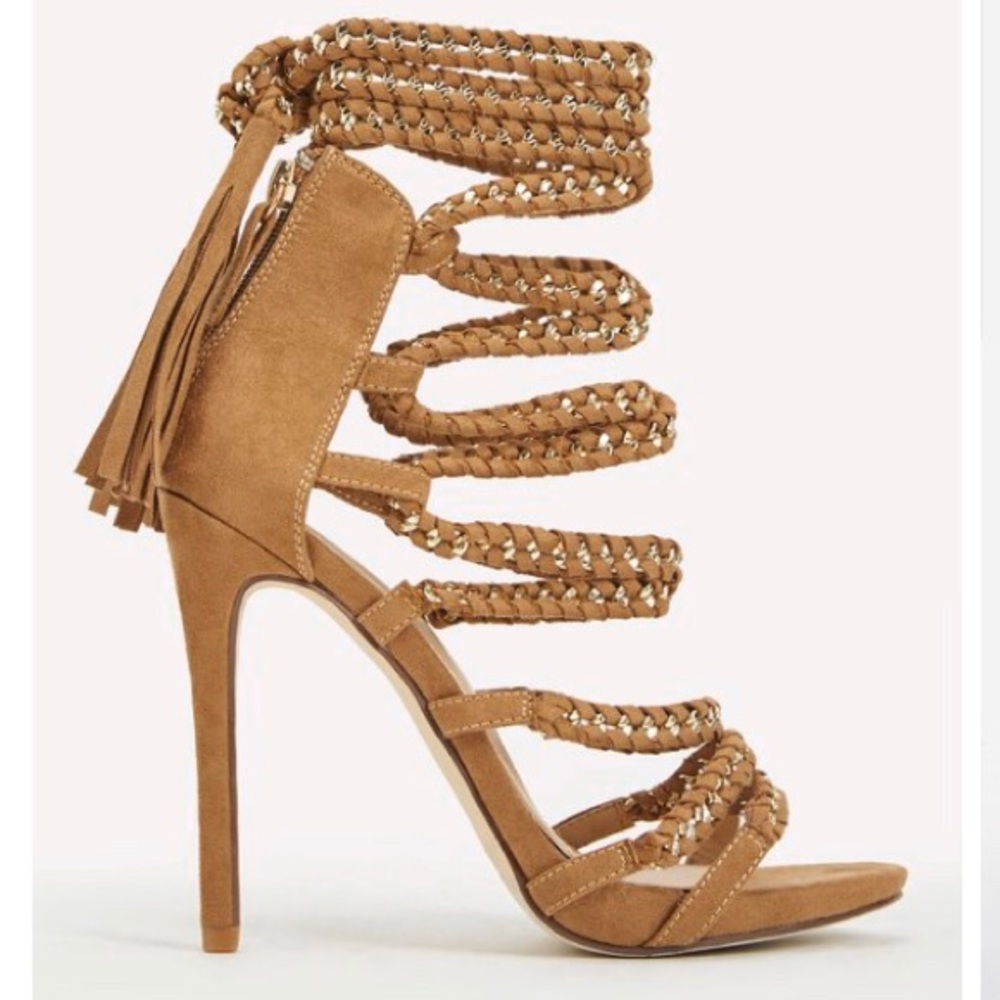 NEW JUSTFAB TAN HEELS